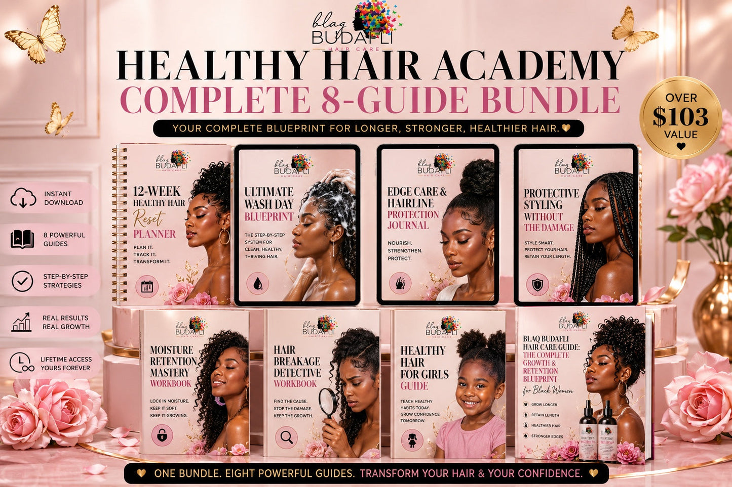 Blaq Budafli Healthy Hair Academy Complete 8-Guide Bundle exact approved image