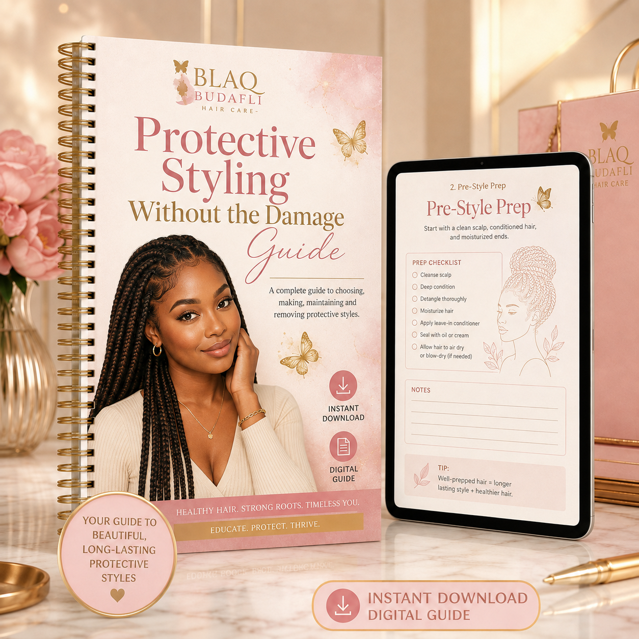 Blaq Budafli Protective Styling Without the Damage premium digital product mockup